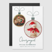 Annonce de naissance de bébé à Noël Magnet (Devant / Derrière)