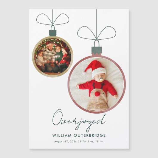 Annonce de naissance de bébé à Noël Magnet (Devant)