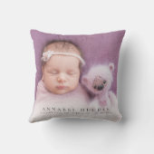 Annonce de naissance de bébé Coussin de nursery Or (Verso)