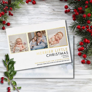 Annonce de naissance de Noël avec photo en feuille