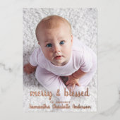 Annonce de naissance photo de vacances en Rose Gol (Recto)