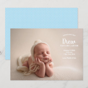 Annonce de notre Faire-part de naissance photo béb