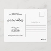 Annonce de nouvelle adresse de résidence Carte pos (Dos)