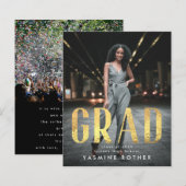 Annonce de photo de remise de diplôme avec feuille (Devant / Derrière)