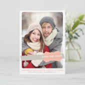 ANNONCE DE PHOTO SAVE THE DATE | CORAIL ET GRIS (Debout devant)