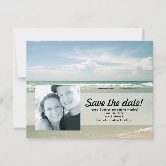 Annonce de Photo Save the Date // Plage Tropicale (Devant)