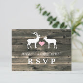 Annonce de réponse de mariage rustique campagne Bu (Debout devant)