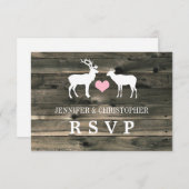 Annonce de réponse de mariage rustique campagne Bu (Devant / Derrière)