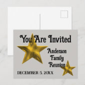 Annonce de réunion de famille Invitation Gold Star (Devant / Derrière)