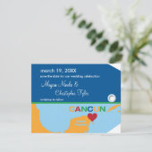 Annonce de save the date étiquette de bagage Cancu (Debout devant)