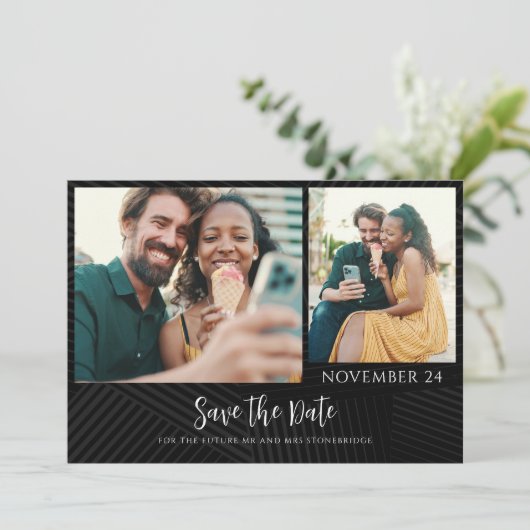 Annonce de Save the Date Moderne et Chic (Debout devant)