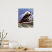 Annonce de train Locomotive Art Déco vintage (Cuisine)