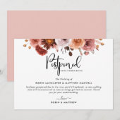 Annonce d'événement reporté, Carte Burgundy Blush (Devant / Derrière)