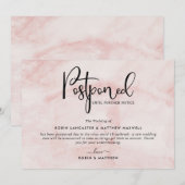 Annonce d'événement reporté, Carte en marbre rose (Devant / Derrière)