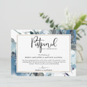 Annonce d'événement reporté Carte florale bleue (Debout devant)