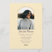 Annonce et invitation de remise de diplôme jaune a (Dos)