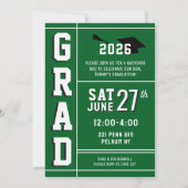 Annonce et invitation LETTERMAN GRAD GREEN (Dos)