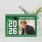 Annonce et invitation LETTRE VERTE DE FIN D'ÉTUDES (Debout devant)