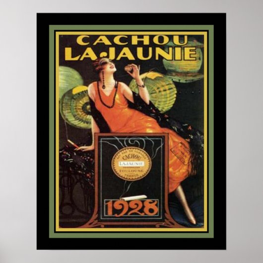 Annonce tabac "Cachou Lajunie" Déco 1928 (Devant)