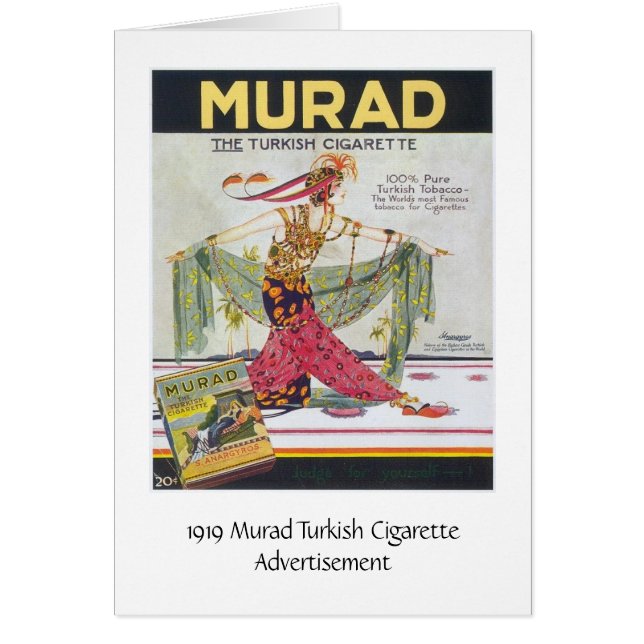 Annonce vintage - cigarettes turques de Murad, (Devant)