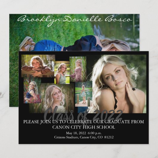 Annonces de diplôme Invitation (Devant / Derrière)