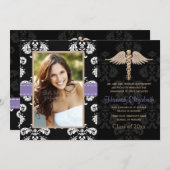 Annonces de diplômes d'infirmières Invitations Pur (Devant / Derrière)