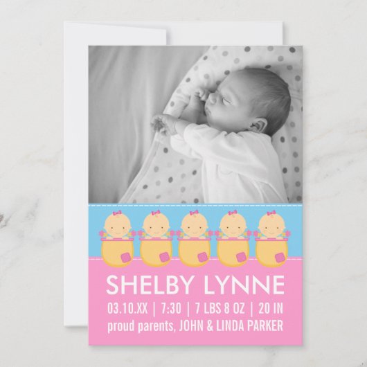 Annonces de naissance Carte photo de bébé (Devant)