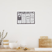 Annonces vintages de films muets 1920 Poster (Cuisine)