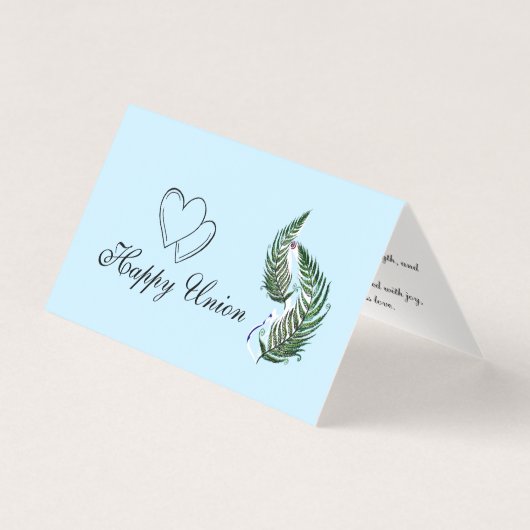 Announcement Wedding Folded Card Fern New Zealand (Front)