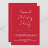 Annual Holiday Party Invitation Elegant Corporate (Devant / Derrière)