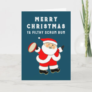 Annuelles Cartes de Noël drôles de rugby pour les fêtes