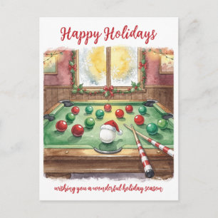 Annuelles Cartes de Noël pour joueur de billard de fêtes