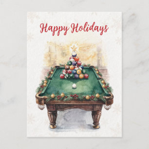 Annuelles Cartes de Noël pour joueur de billard de fêtes