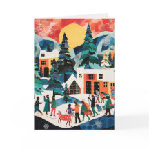 Cartes de vœux d'art abstrait pour les fêtes