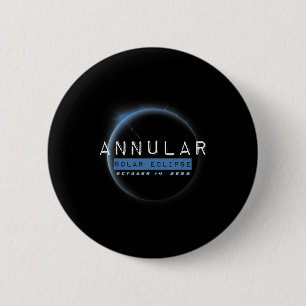 Annulaire Zonsverduistering Oktober Astronomie Lie Ronde Button 5,7 Cm