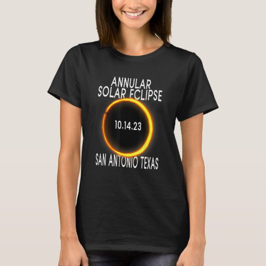 Annular Solar Eclipse 2023 TShirt - San Antonio Te (Devant)
