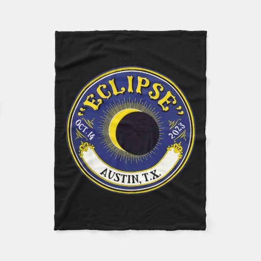 Annular Solar Eclipse Austin Texas Familie Reizen  Fleece Deken (Voorkant)