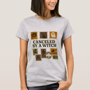 Annulé par un T-shirt Timbre Halloween sorcier