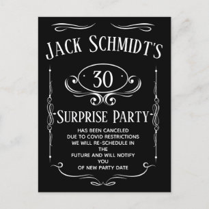 Annulering van Whiskey Label Party Briefkaart