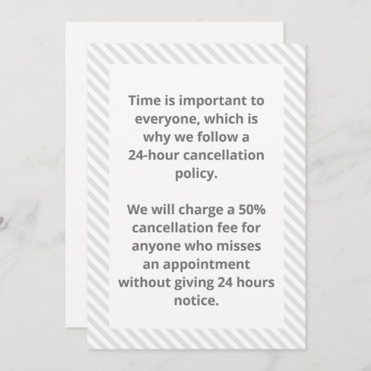 Annuleringsbeleid Kaart (Voorkant / Achterkant)