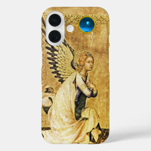 ANNUNCIATIE ANGEL IN GOUD EN BLAUW,Parchement iPhone 16 Hoesje