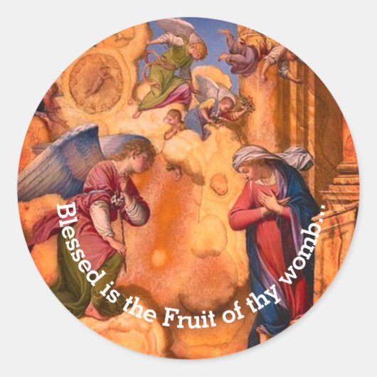 Annunciatie Ronde Sticker (Voorkant)