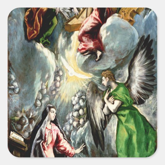 Annunciatie Vierkante Sticker (Voorkant)