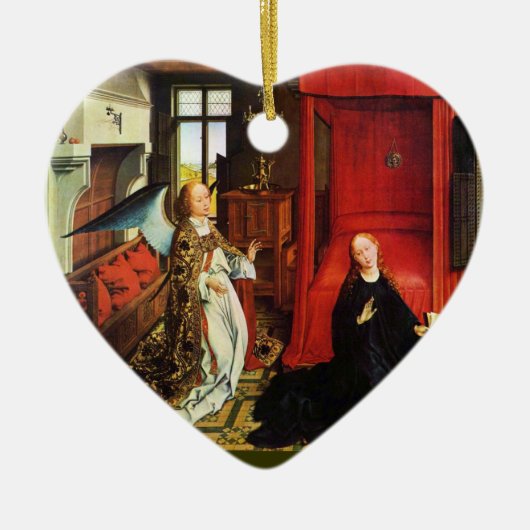 ANNUNCIATION ANGEL Archangel Gabriel, Virgin, Hear Keramisch Ornament (Voorkant)