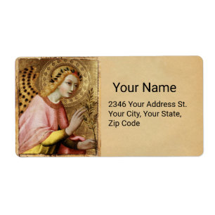 ANNUNCIATION ANGEL door Simone Martini Parchment Etiket