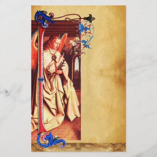 ANNUNCIATION ANGEL FLORENTINE BLOEMPERKAMENT BRIEFPAPIER (Voorkant)