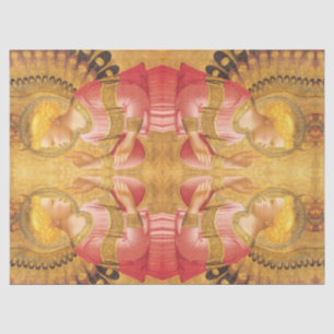 ANNUNCIATION ANGEL IN GOLD PINK kerstgroet Tissuepapier