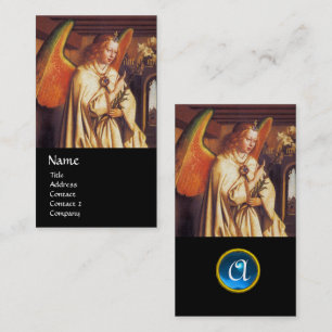 ANNUNCIATION ANGEL MONOGRAM, Blauwe Saffier Edelst Visitekaartje