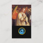 ANNUNCIATION ANGEL MONOGRAM, Blauwe Saffier Edelst Visitekaartje (Achterkant)