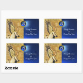 ANNUNCIATION ANGEL MONOGRAM, Blue Sapphire Rechthoekige Sticker (Vel)